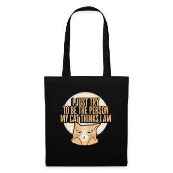 Conception de mème de chat pour une dame de chat - Sac en tissu - noir - Devant