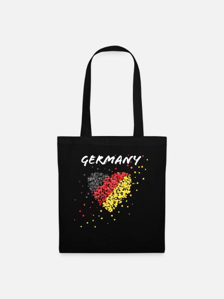 Deutschlandflagge Fahne Fanblock Deutschland - Stoffbeutel - Schwarz