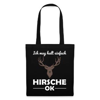 Hirsch Waldtiere Tierliebhaber Spruch Geschenk - Stoffbeutel - Schwarz - Vorne