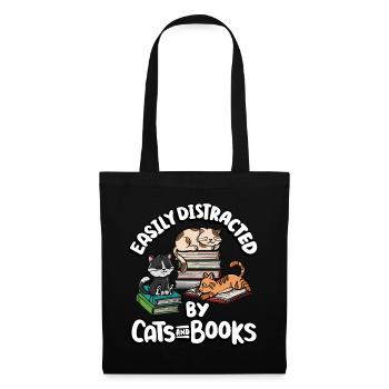 Le livre est bon Cat le fait mieux | - Sac en tissu - noir - Devant