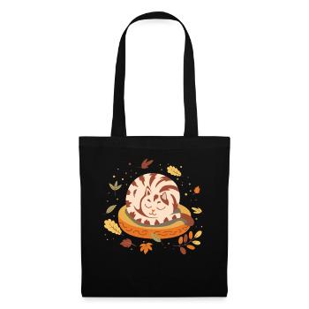 Autumn Vibes Cute Kitten Sleepy Cat Autumn - Tote Bag - black - Front