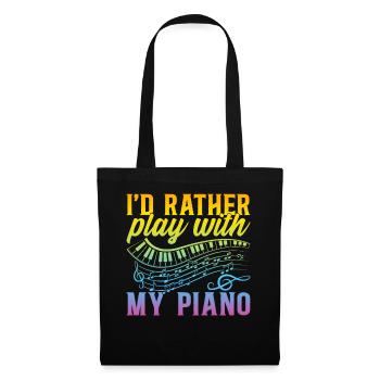 Je préfère jouer avec mon piano - Pianiste Piani - Sac en tissu - noir - Devant