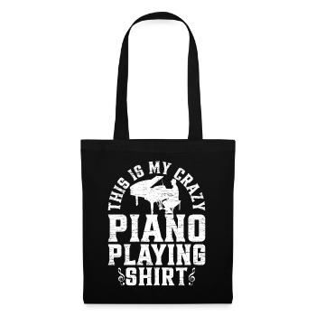 This Is My Crazy Piano Playing Shirt - Pianist Key - Sac en tissu - noir - Devant