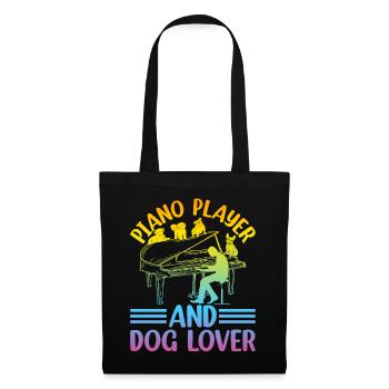 Piano Player And Dog Lover - Keyboardist Playing P - Tote Bag - black - Front