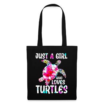 Just A Girl Who Loves Turtles - Stoffbeutel - Schwarz - Vorne