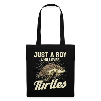 Just A Boy Who Loves Turtles - Stoffbeutel - Schwarz - Vorne