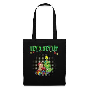 Let's Get Lit Advent Season Christmas Party X-Mas - Tote Bag - black - Front