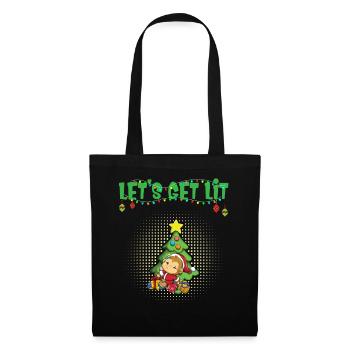 Let's Get Lit Advent Season Christmas Party X-Mas - Tote Bag - black - Front