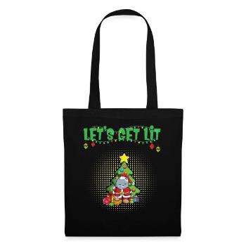 Let's Get Lit Advent Season Christmas Party X-Mas - Tote Bag - black - Front