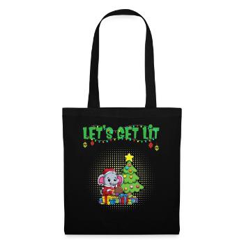Let's Get Lit Advent Season Christmas Party X-Mas - Tote Bag - black - Front