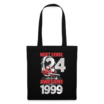 Level Unlocked 24 Years Old 1999 Headset Gaming - Tote Bag - black - Front