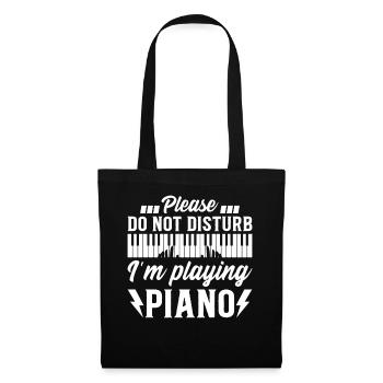 Claviériste - Please Don’t Disturb I’m Pla - Sac en tissu - noir - Devant