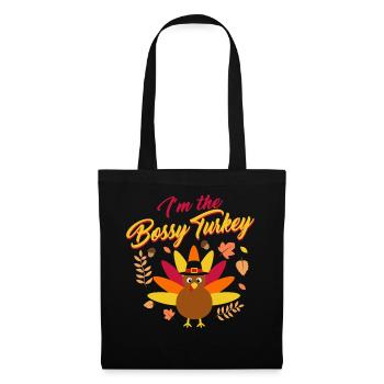 Chemise de Thanksgiving, je suis le joli t-shirt de dinde autoritaire - Sac en tissu - noir - Devant