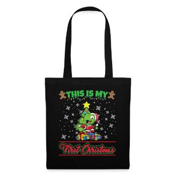 This Is My First Christmas Toddler One Year X-Mas - Stoffbeutel - Schwarz - Vorne
