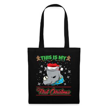 This Is My First Christmas Toddler One Year X-Mas - Tote Bag - black - Front