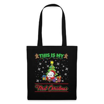This Is My First Christmas Toddler One Year X-Mas - Stoffbeutel - Schwarz - Vorne