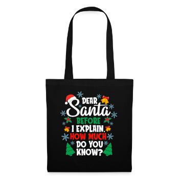 Drôle de Noël Père Noël Enfants et famille - Sac en tissu - noir - Devant