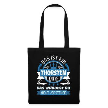 Thorsten Name Vorname Namenstag Namensgeschenk - Stoffbeutel - Schwarz - Vorne