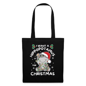 I want a hippo for Christmas cute hippos - Tote Bag - black - Front
