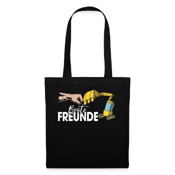 Lustige Bauarbeiter & Baustelle Baggerfahrer - Stoffbeutel - Schwarz - Vorne