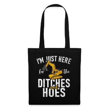 Funny construction workers & construction site excavator drivers - Tote Bag - black - Front