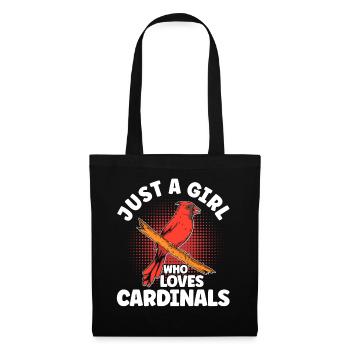 Just A Girl Who Loves Cardinals - Stoffbeutel - Schwarz - Vorne