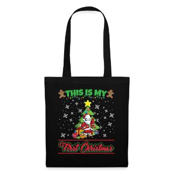 This Is My First Christmas Toddler One Year X-Mas - Stoffbeutel - Schwarz - Vorne