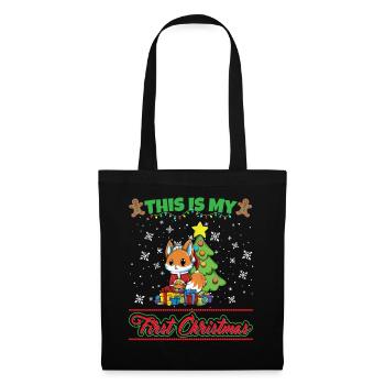 This Is My First Christmas Toddler One Year X-Mas - Stoffbeutel - Schwarz - Vorne