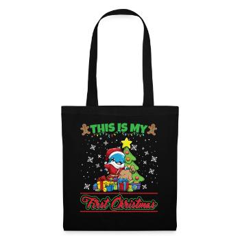 This Is My First Christmas Toddler One Year X-Mas - Stoffbeutel - Schwarz - Vorne