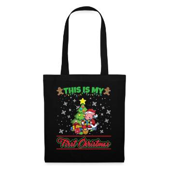 This Is My First Christmas Toddler One Year X-Mas - Stoffbeutel - Schwarz - Vorne