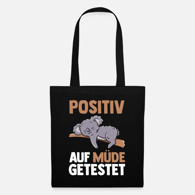 Tested positive for tired koala - Tote Bag - black