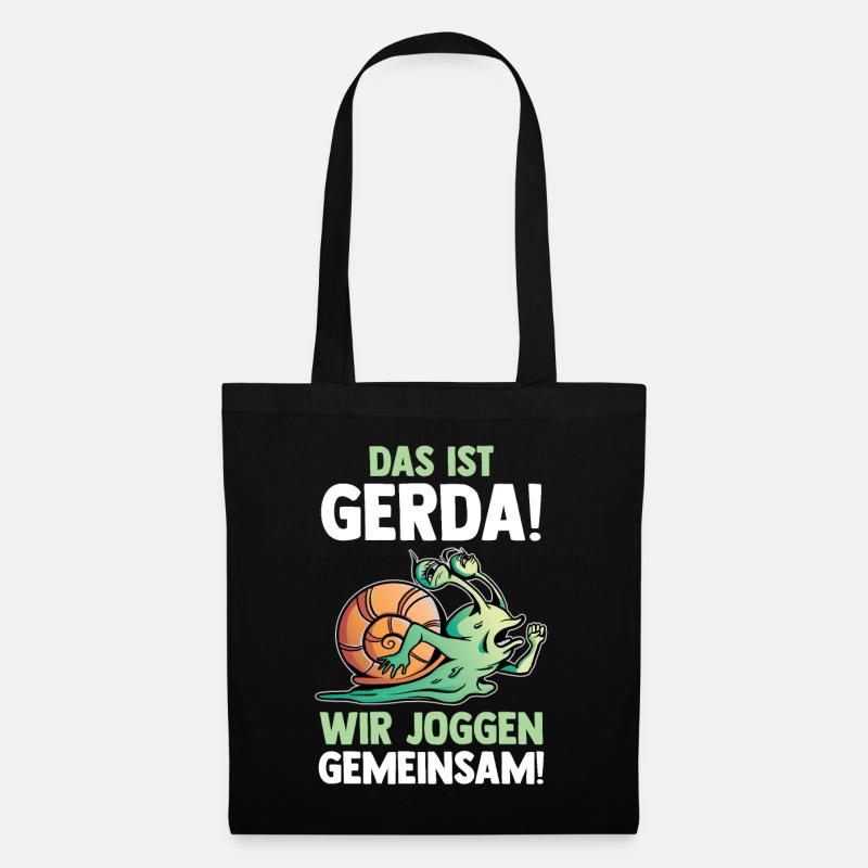 Das Ist Gerda Wir Joggen Gemeinsam Schnecke - Stoffbeutel - Schwarz