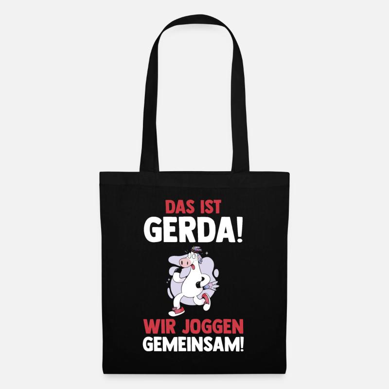 This is Gerda we jog together cow - Tote Bag - black