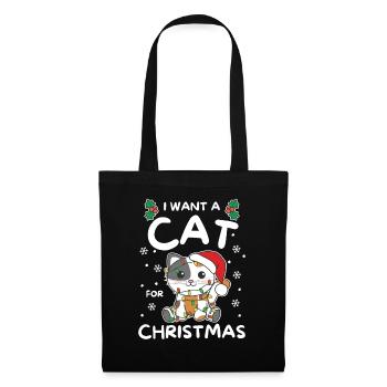 I want a cat for Christmas cute cats - Tote Bag - black - Front