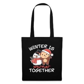 Monkey Winter is warmer together snowman - Tote Bag - black - Front