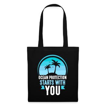 The protection of the oceans begins with you sea lake - Tote Bag - black - Front