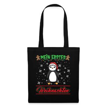 Mein Erstes Weihnachten Baby 1 Jahr Heilig Abend - Stoffbeutel - Schwarz - Vorne