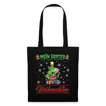 Mein Erstes Weihnachten Baby 1 Jahr Heilig Abend - Stoffbeutel - Schwarz - Vorne