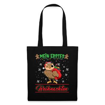 Mein Erstes Weihnachten Baby 1 Jahr Heilig Abend - Stoffbeutel - Schwarz - Vorne