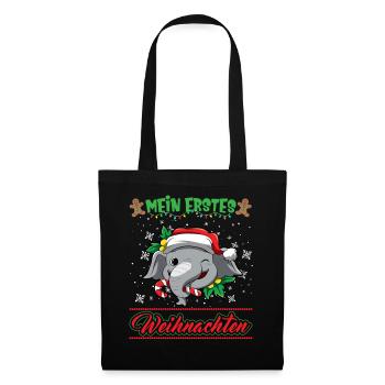 Mein Erstes Weihnachten Baby 1 Jahr Heilig Abend - Stoffbeutel - Schwarz - Vorne