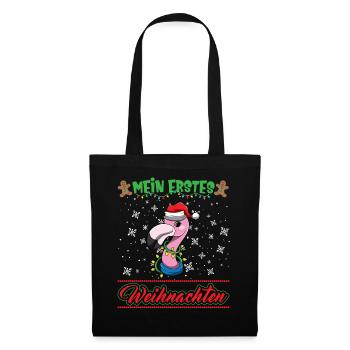 Mein Erstes Weihnachten Baby 1 Jahr Heilig Abend - Stoffbeutel - Schwarz - Vorne