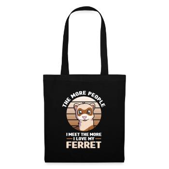 Frettchen Liebhaber | Haustiere Tiere Geschenkidee - Stoffbeutel - Schwarz - Vorne
