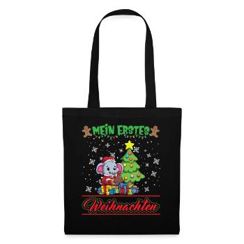 Mein Erstes Weihnachten Baby 1 Jahr Heilig Abend - Stoffbeutel - Schwarz - Vorne