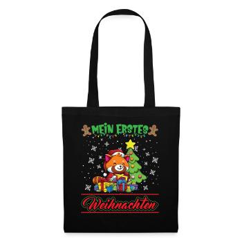 Mein Erstes Weihnachten Baby 1 Jahr Heilig Abend - Stoffbeutel - Schwarz - Vorne