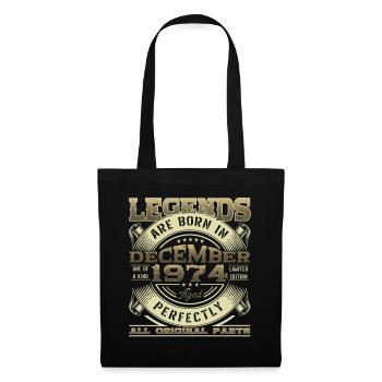 Décembre Né 1974 48ème anniversaire Legend Man - Sac en tissu - noir - Devant