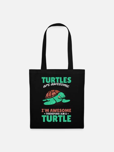 Turtle Lovers Cute Turtle - Stoffbeutel - Schwarz