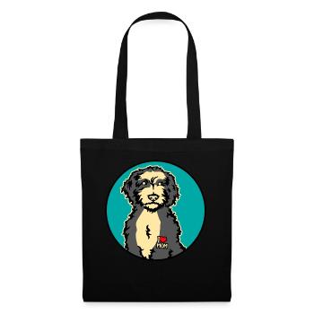 Bernedoodle Chiens - Sac en tissu - noir - Devant
