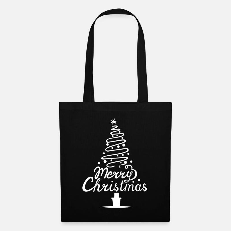 Merry Christmas - Christbaum - Stoffbeutel - Schwarz