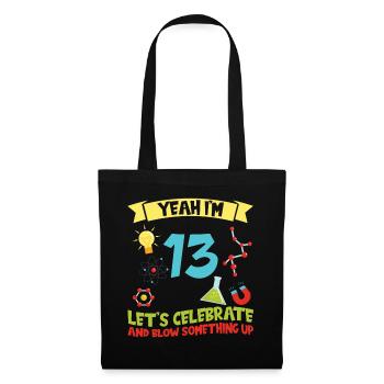 yes I'm 13 - Science Birthday - Tote Bag - black - Front