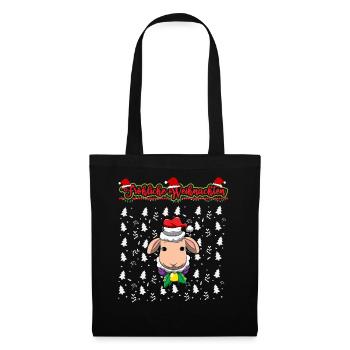Fröhliche Weihnachten X-Mas Santa Heilig Abend - Stoffbeutel - Schwarz - Vorne